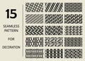 Set of fifteen seamless patterns for decoration.